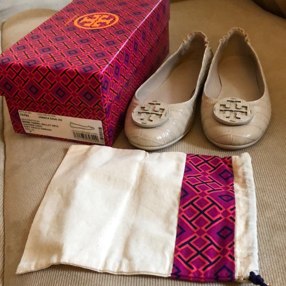 Tory Burch Minnie Travel Ballet Gently Worn Size 7